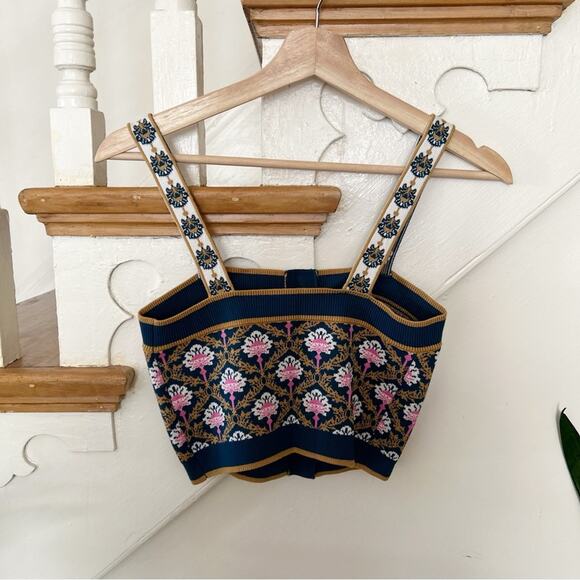 Maeve Square Neck Knit Crop Top Button Front Stretch Pullover Tank Size XXS - Picture 6 of 7